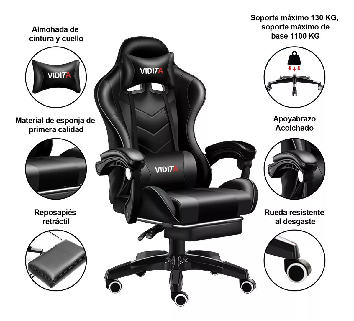 Silla Gamer Vidita Gx2000 Ergonómica Presidencial Profesional